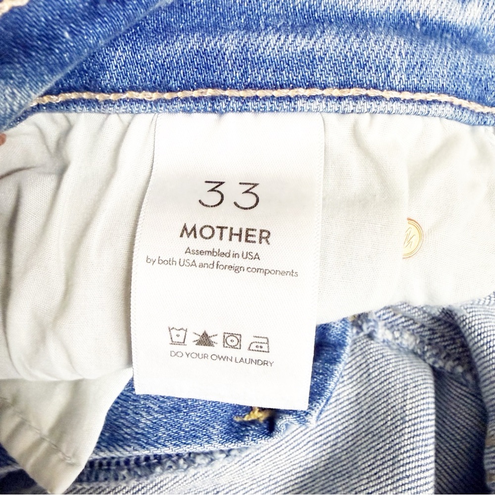 NEW MOTHER The Mid Rise Dazzler Ankle Step Fray Jeans Ropin’ N’ Ridin’ 33 NWOT - Picture 5 of 9